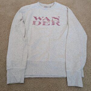 prAna White Screenprinted Sweatshirt WANDER